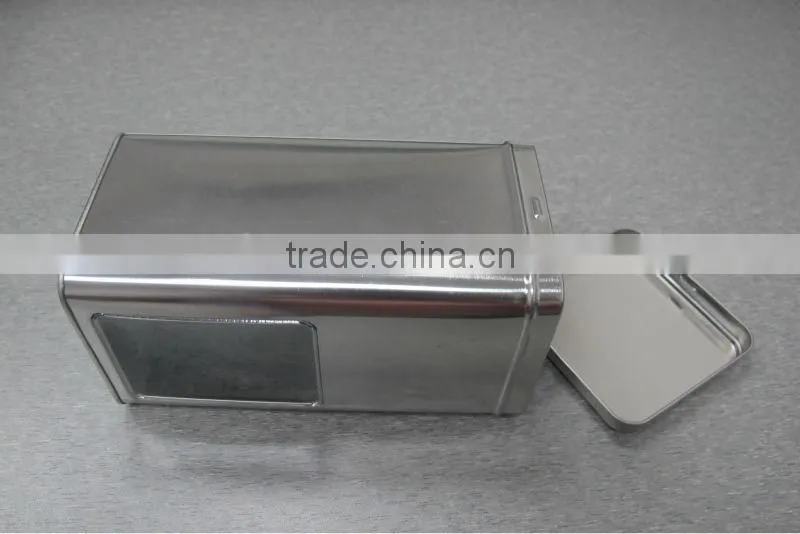 rectangle tin box with clear window