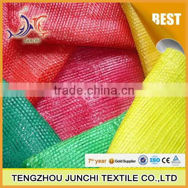 high-strength orange plastic pp leno drawstring mesh bag