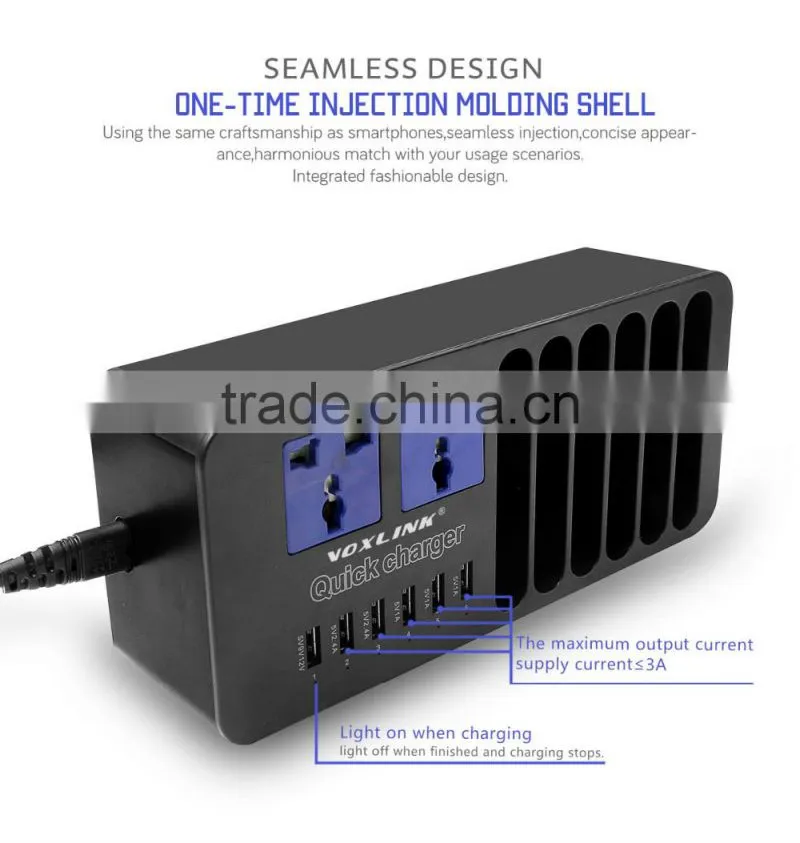 Multi-Functional Smart Digital Power Charger With 6 Ports For IPhone 6s IPad Air Mini Samsung Smartphone Tablet Laptop