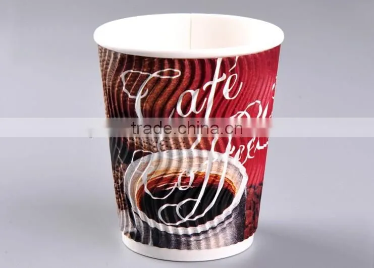Hot sale biodegradable corrugated cup coffee paper cup with cover