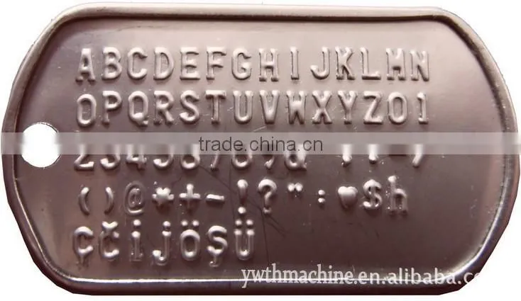 English And Turkish Steel Dog Tag Embossing Coder Machine
