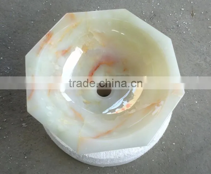 Polished onyx bathroom sink and basin on promotion