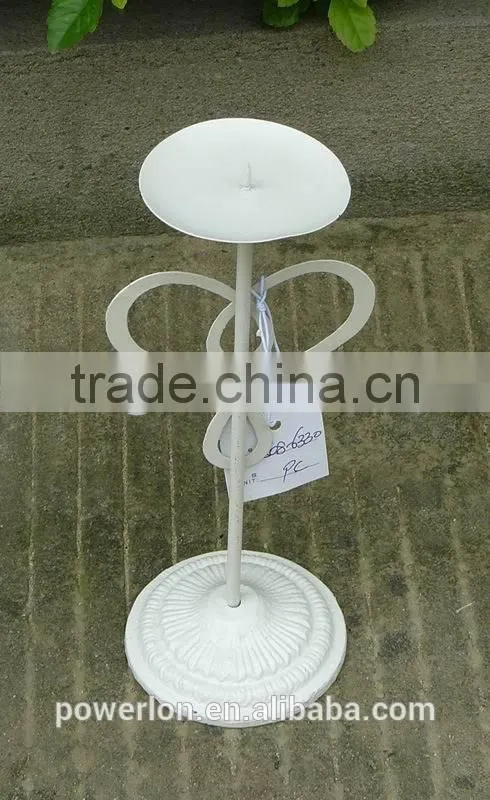 Shabby Chic Metal Sheet Love Heart Vintage Tealight Candle Holder White