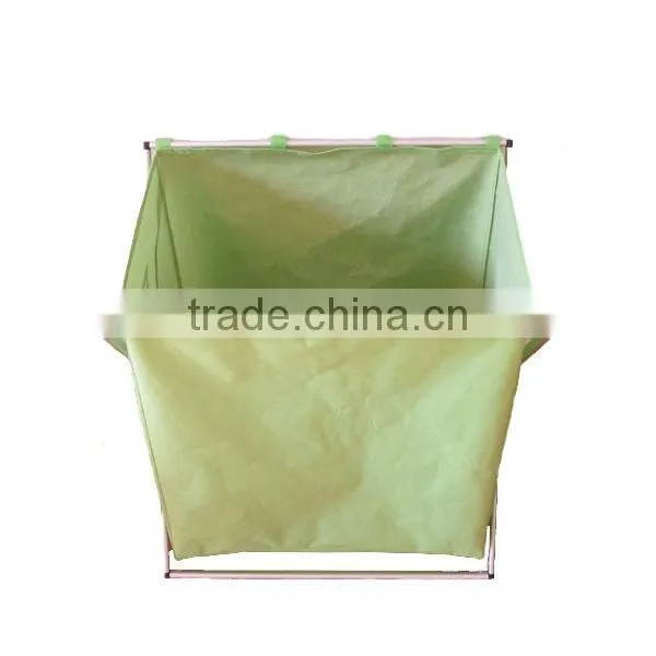 Aluminum frame collapsible laundry hamper and laundry cart