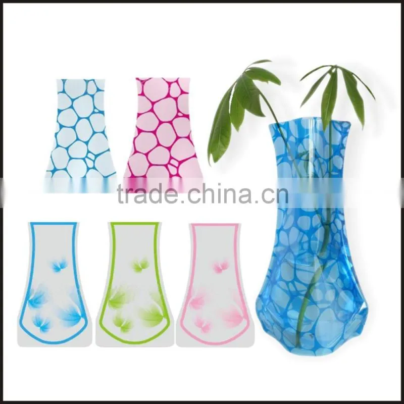best promotion pvc flower vase,folding plastic flower vase