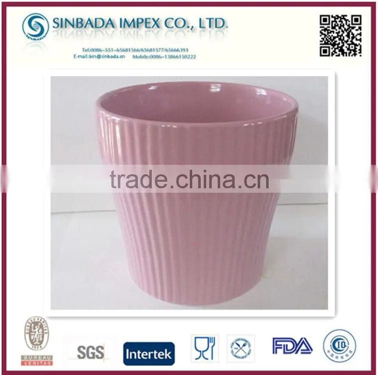 cheap soild color ceramic cup shaped flower pot