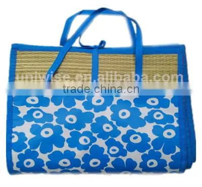 2015 Camping Beach picnic Mat, Roll Up Beach Mat, Outdoor Folding Beach Straw Mat
