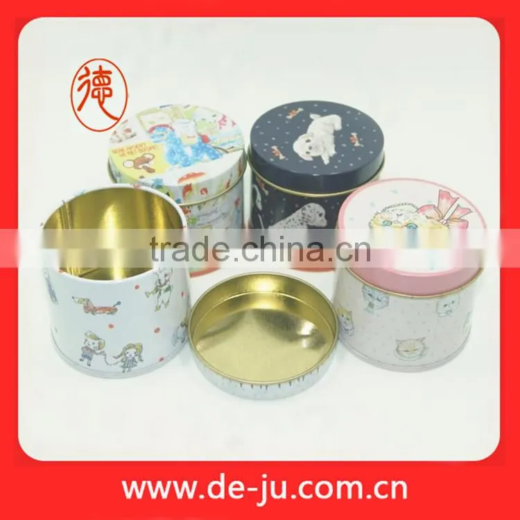 Pink flat cover small size deep empty printed tin box
