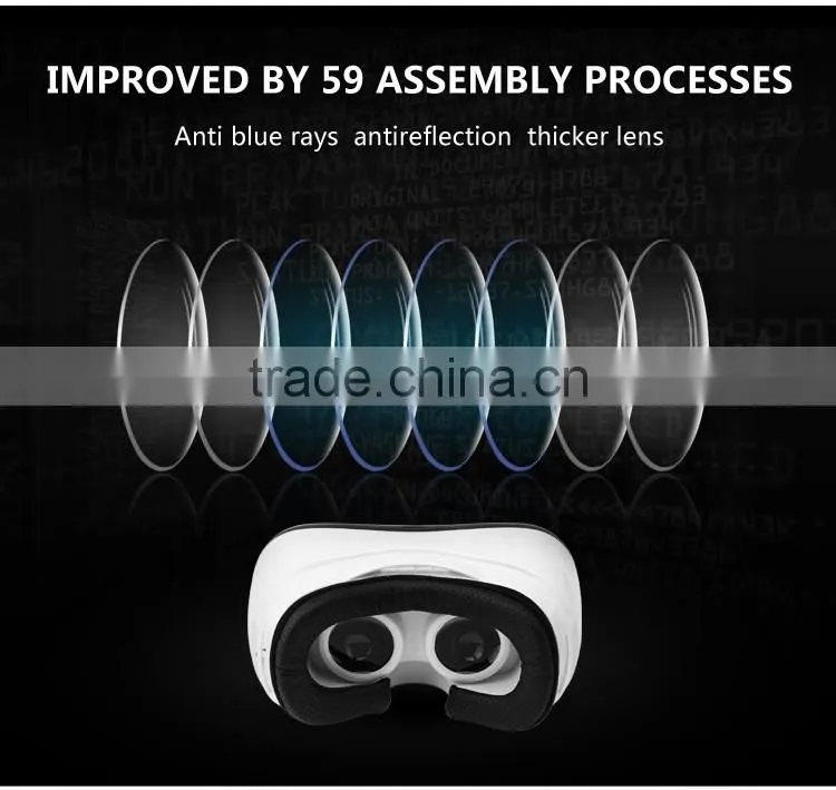 China factory and good quality lower price Plastic VR Headset All in One VR with high transparent optic resin material