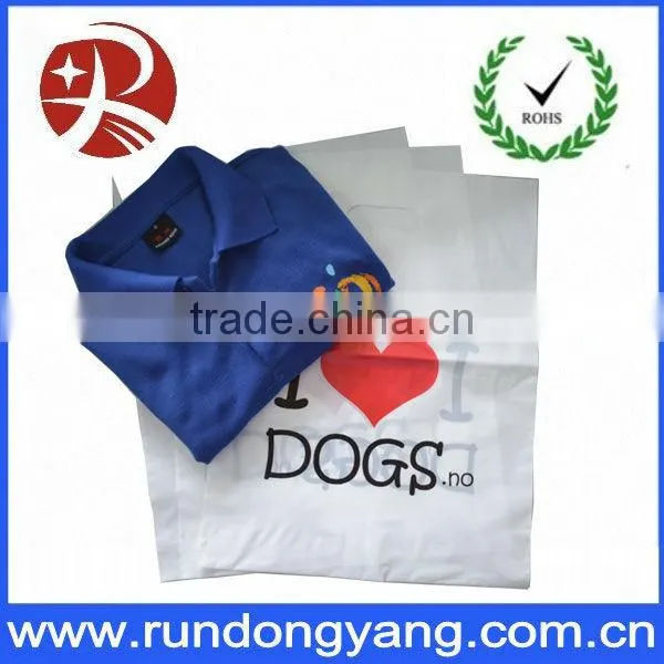 silvery colored plastic die cut bags for packing dress