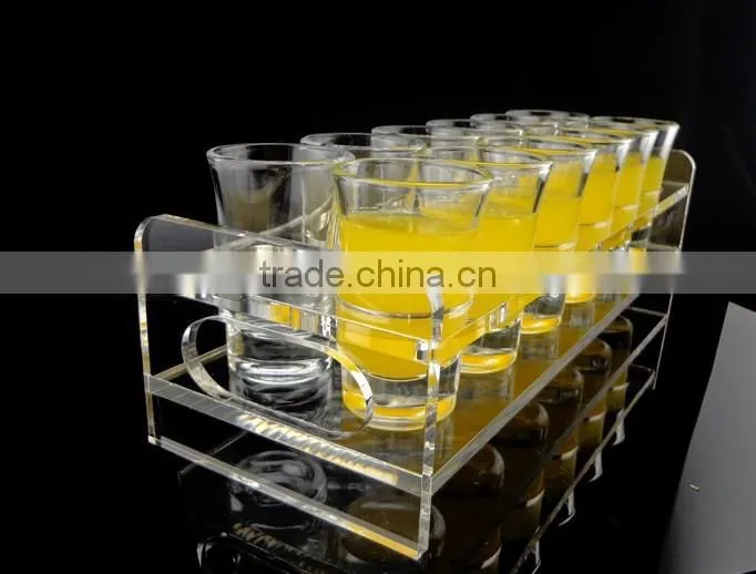 Elegant Rectangle Acrylic Bullet Shot Glass Display Holders