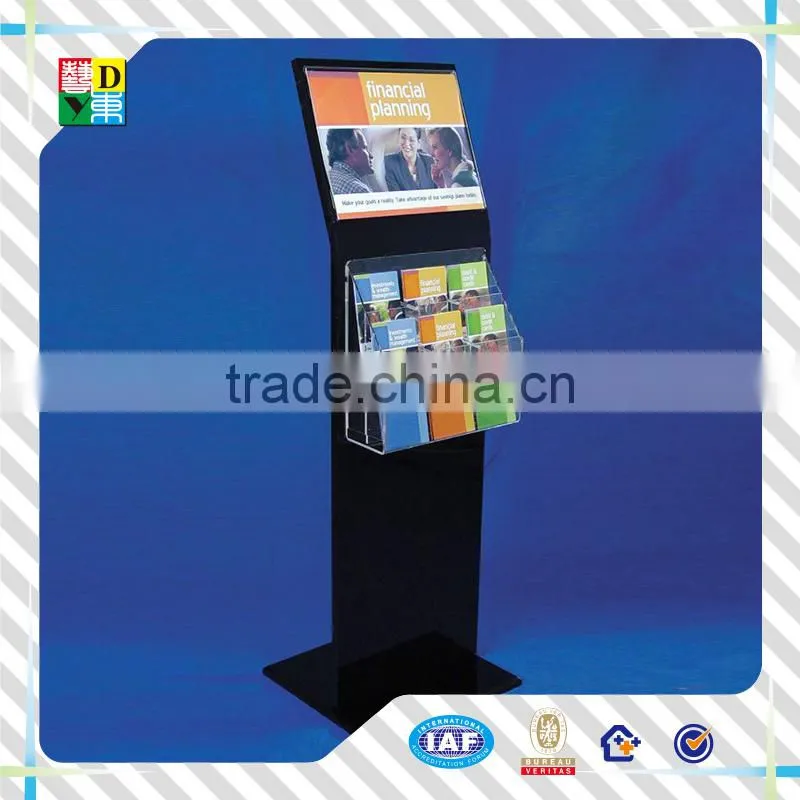 2015 High quality clear acrylic book display rack/custom modern design acrylic big newspaper display shelf from China low price