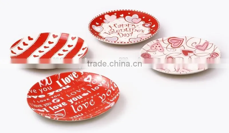 10"Round Shape Ceramic Pizza Plate with Customized Designs