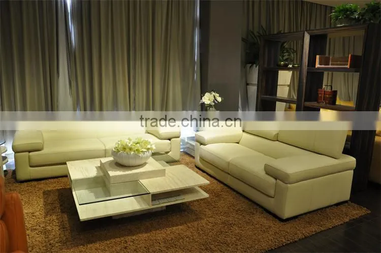 living room modern sectional Italian leather sofa