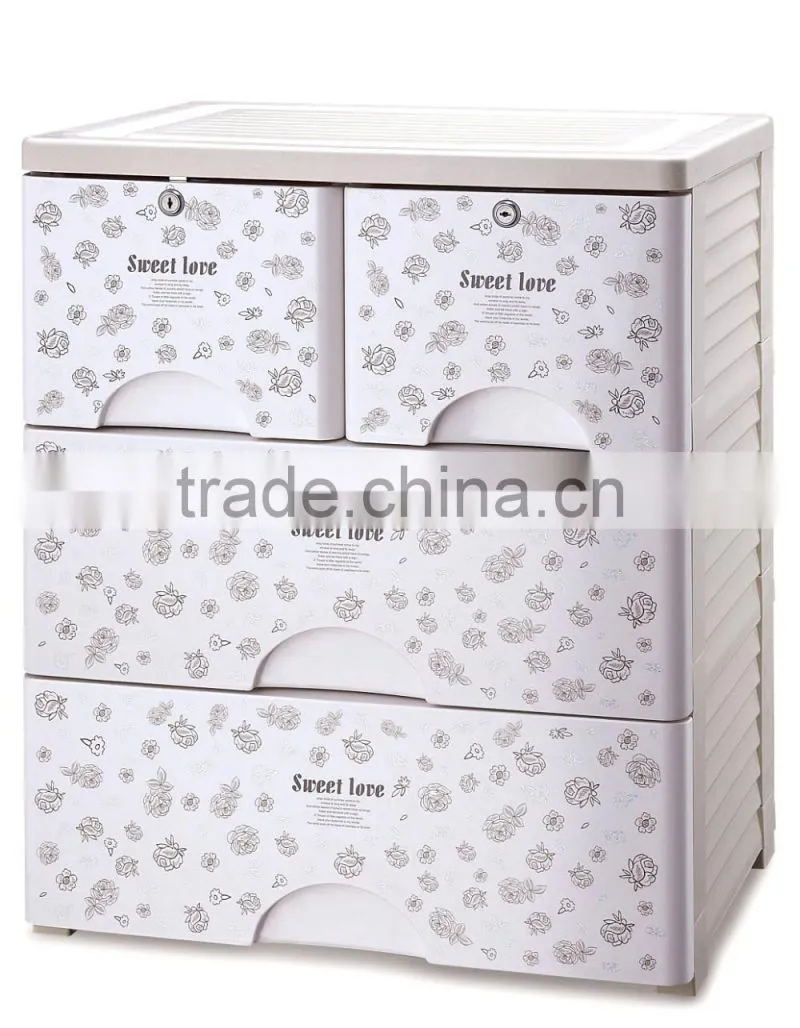 Removable Decrative Plastic Organizer Cabinet With Drawers