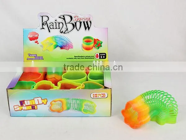 hot sale kids plastic colorful rainbow spring toys educational classic toys/promotional toys raibow circle