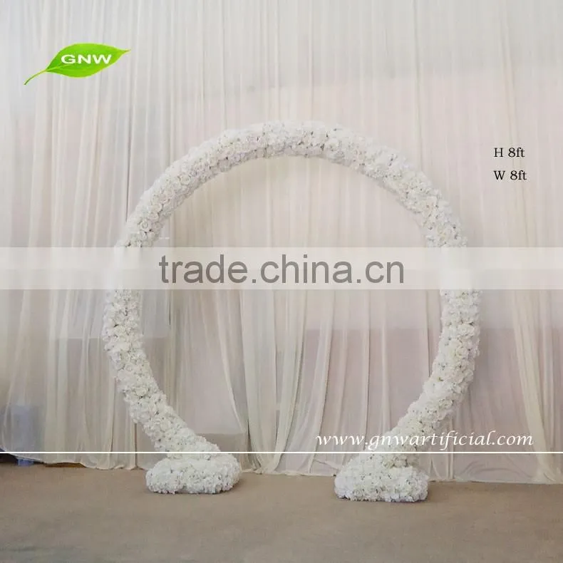 FLA1603002 GNW wooden garden arch designs with silk cherry blossom flower for wedding decoration