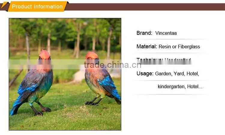 factory promotion life size resin parrot fiberglass animals for sale