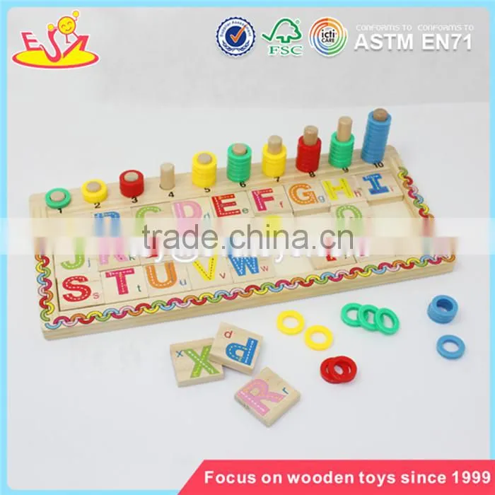 Wholesale educational kids wooden count toy baby preschool teaching aid wooden count toy W12E001