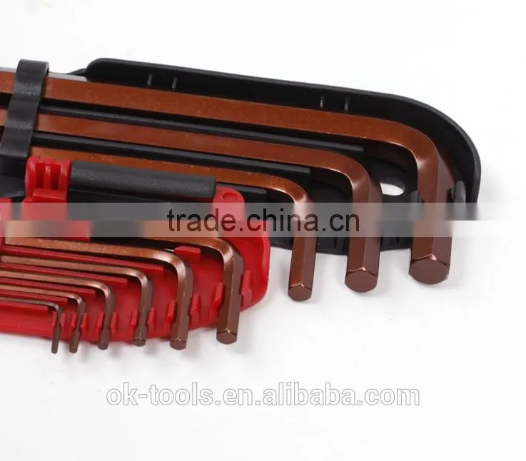 Ok-Tools China manufactruer 9pcs Extra Long Arm Ball Point Long Hex Key set metric