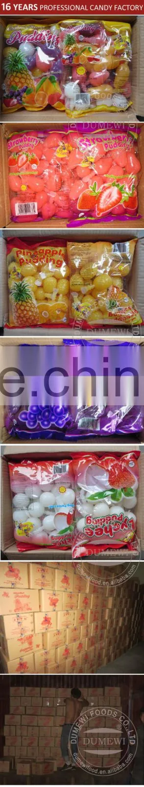 Jar packed mix fruit pudding fruity jelly in bag