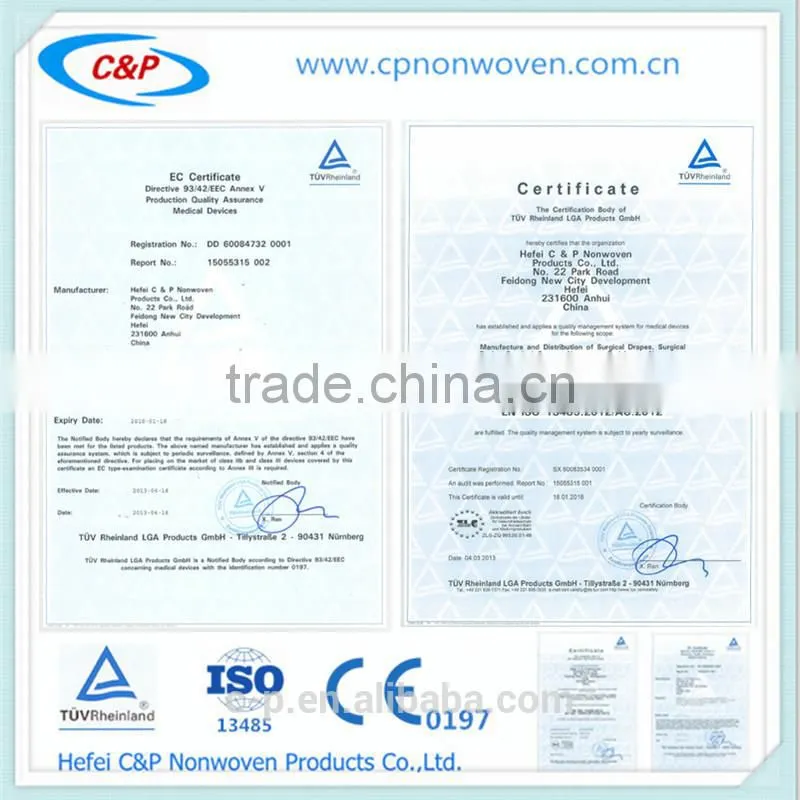 High Risk Reinforced SMMS Surgical Gown, EO Sterilized/Non Woven Surgical Gown/ultrasonic surgical gown machine