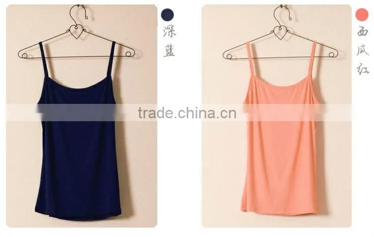 Plain white good hand feel fabric Modal camisole wholesale for ladies