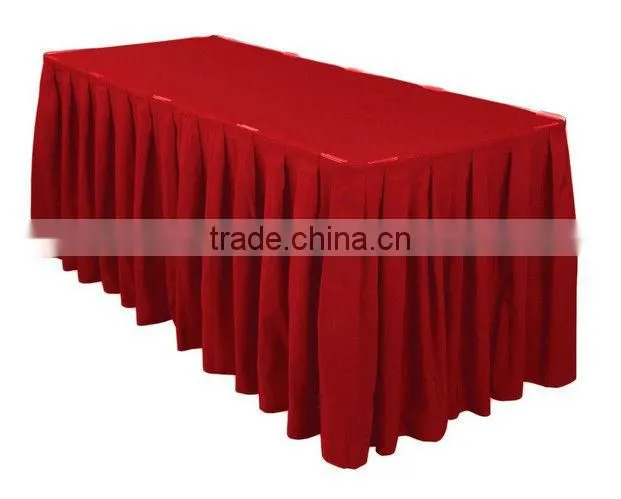 14ft accordion pleat polyester table skirt hunter green