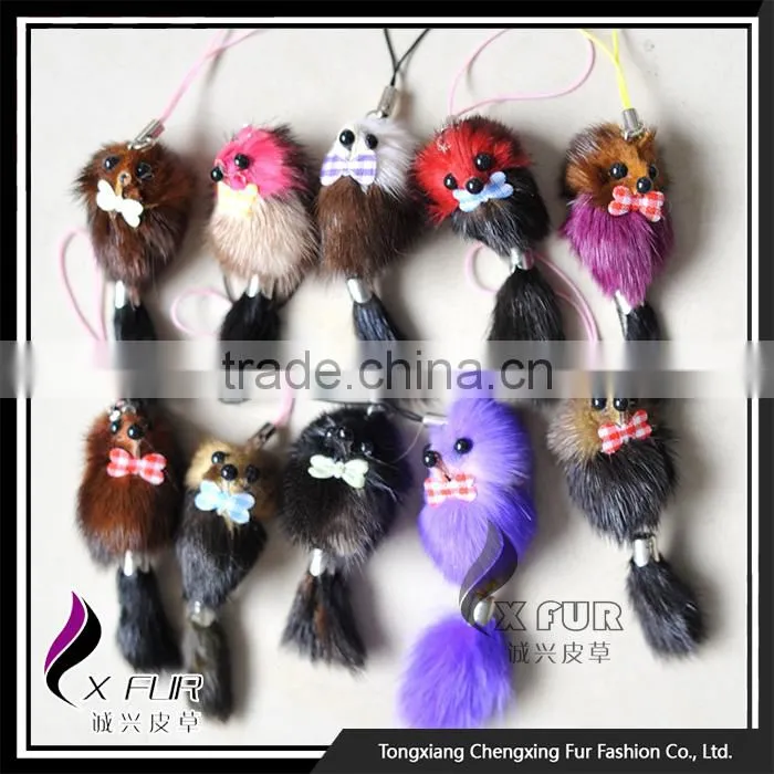 CX-P-24 Wholesale In Bulk Promotional Large Size Mink Fur Mobile Phone Adornment Gift