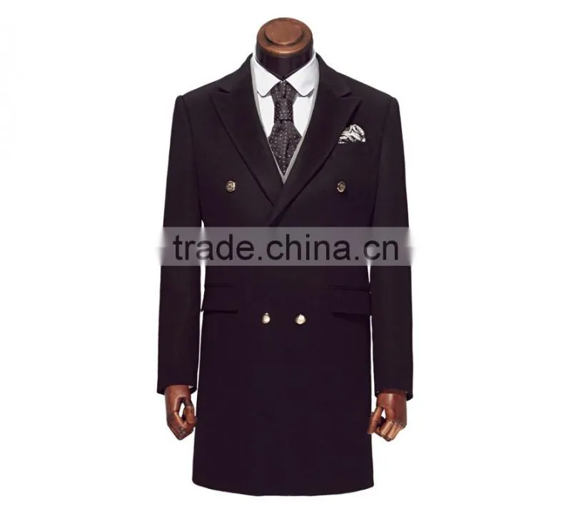 Men Coat Winter Wear Wool Fabric Double-Breasted