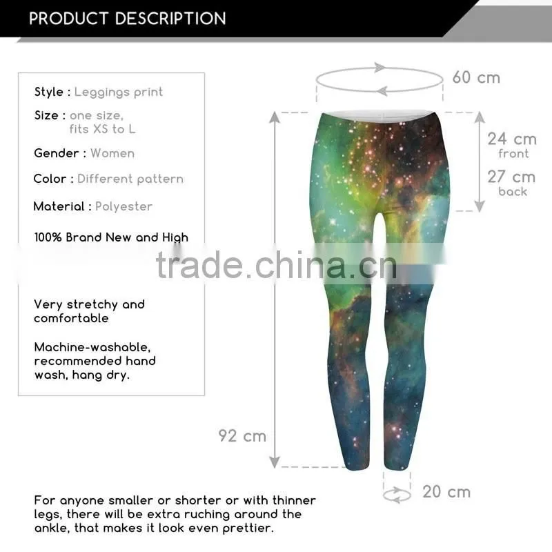 Universe Green Light Galaxy Space Color Block Gym Pant Leggings