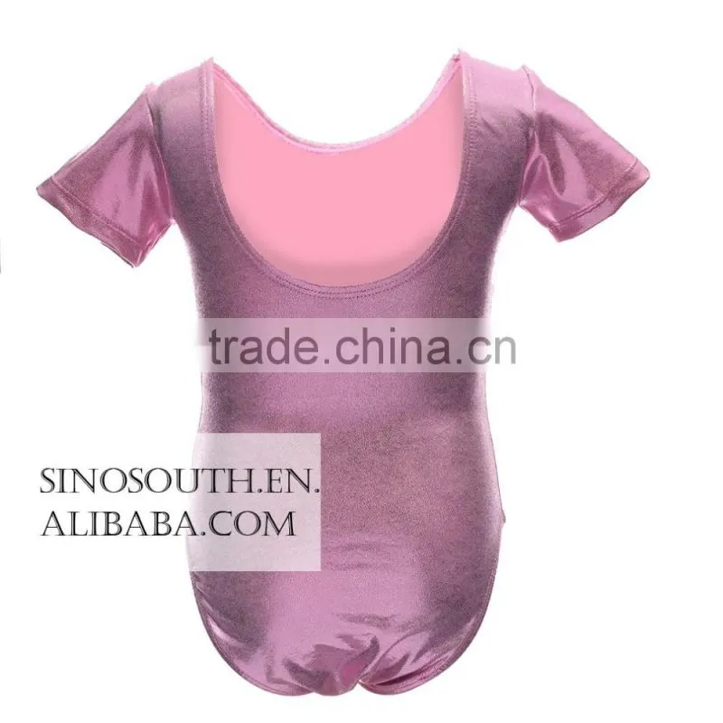 2017 New arrival ballet Sparkle Short Sleeve gymnastics leotard for girls