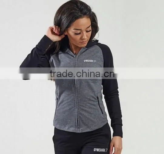 2016 New Design Women Fit Zip Hoodie Gym Fitness Sweatshirts Women Yago Clothing