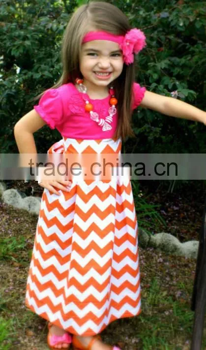 Baby Girls Pillowcase Chevron Stripe Tied Neck Dresses Girls Summer Dresses