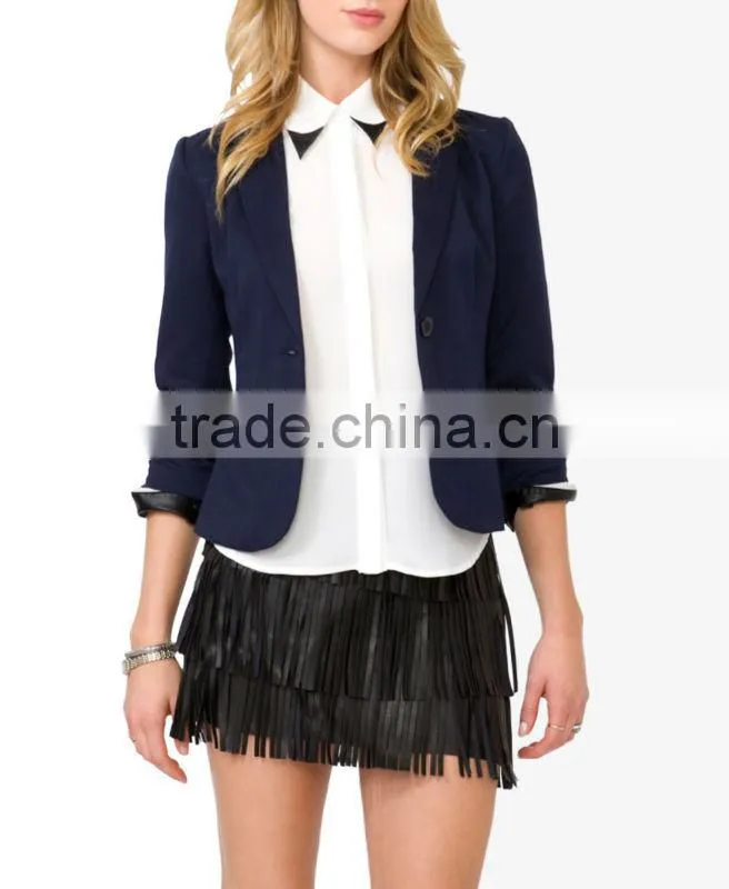 Ruched 3/4 Sleeve Blazer