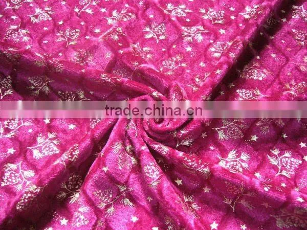 New arrived 100% polyester bronzed dense velvet fabric