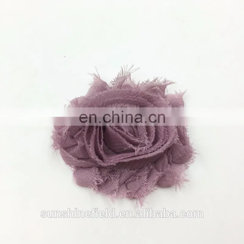 2Inch solid shabby chiffon flower frayed shabby chic flowers,shabby rose trim,lovely rosette chiffon shabby flowers