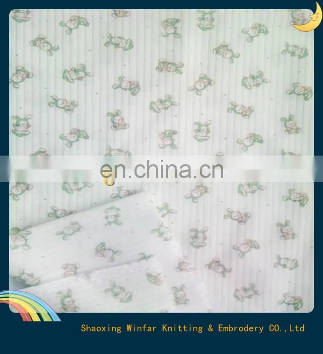 shaoxing textile T/C drop needle printed knitting polyester cotton interlock fabric