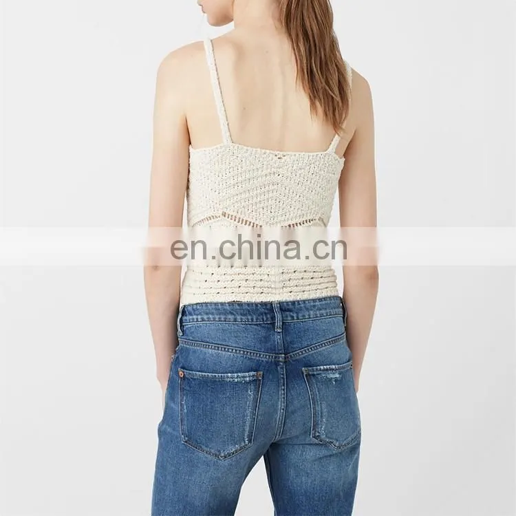 China bulk wholesale clothing ladies new design fashion crochet top