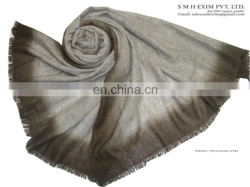 Gauze pashmina wool four side ombre