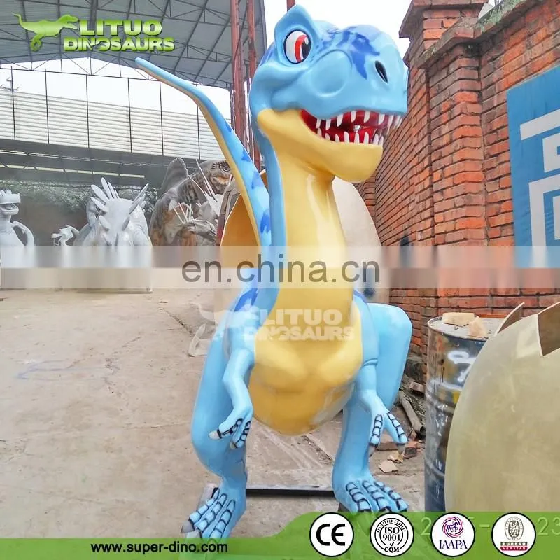 Amusement Park Cute Decoration Fiberglass Dinosaur Statue