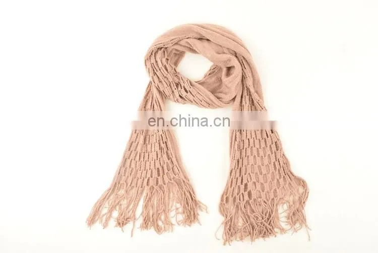 2017 hollow out double hook flower lady warm shawl wool scarf with tassel