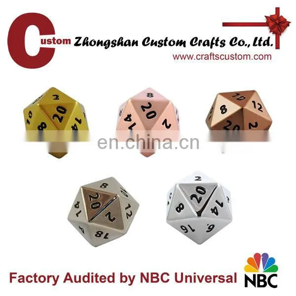 Custom 20 sided metal RPG large blank dice