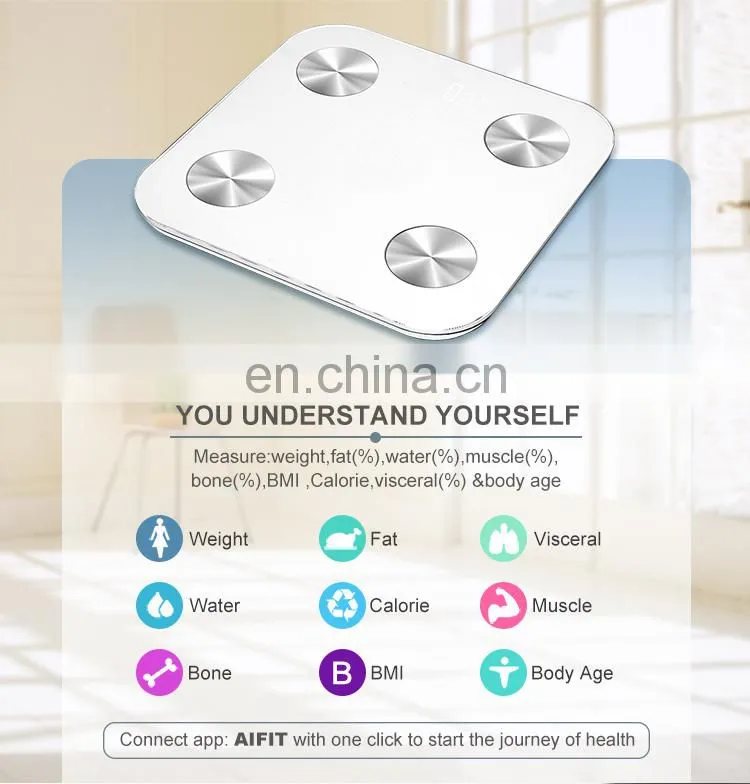 Wholesale 180Kg LED Display Digital Electronic Bathroom Blue tTooth Scale For Hotel