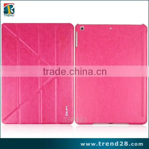 wholesale folding leather flip cover case for ipad air tablet
