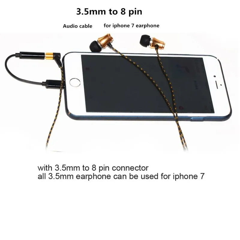 Lighting to 3.5mm headphone jack adapter MFi white tpe headphone cable For iphone to aux
