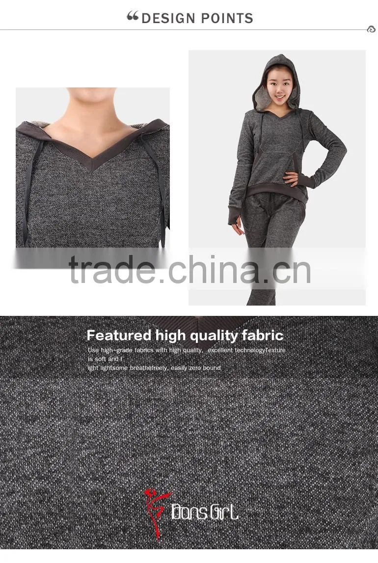Women Dance Wear, Dance V Neck Thumb Hole Hoodie Top, Ballet Dance Warmer