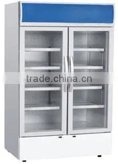 420-980L commercial upright showcase glass refrigerators