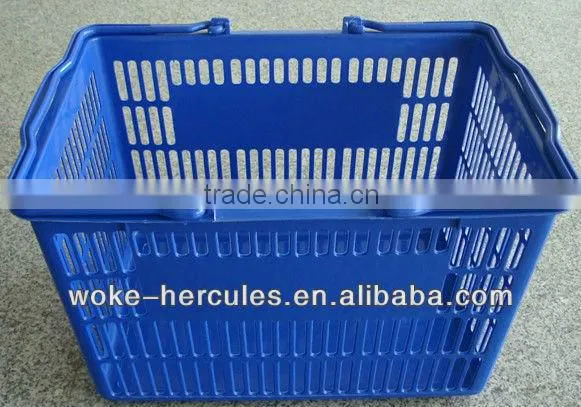Plastic Shopping Basket with 2 Wheels