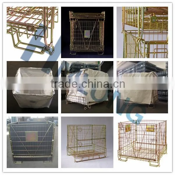 Customized mesh storage warehouse steel cage with bag
